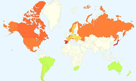 mapa de gripe google flutrends