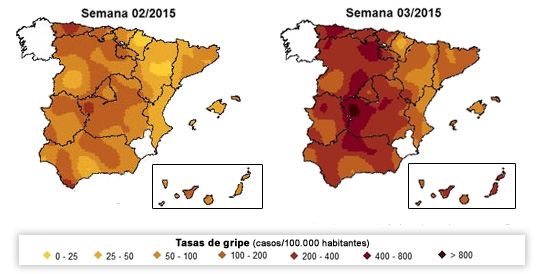 mapa evolución gripe